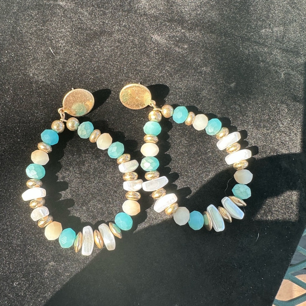 Park Lane Blue and Gold Beaded Earrings